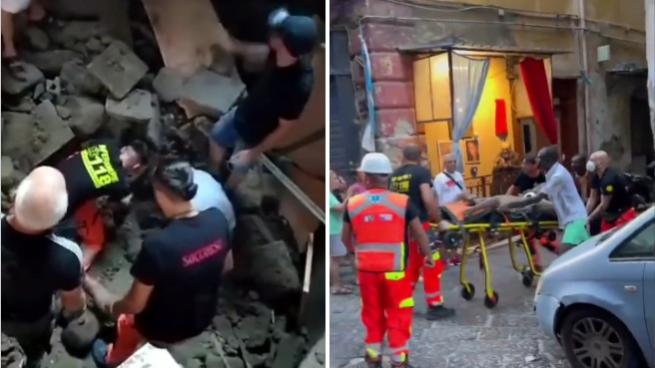 Esplode una bombola del gas in casa a Napoli, crolla un solaio: il video dei vigili del fuoco al lavoro tra le macerie