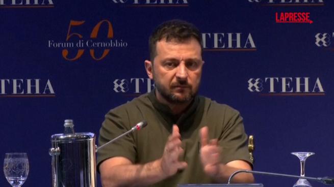 Zelensky a Cernobbio scherza: «Attaccare Cremlino? Peccato non si possa fare»