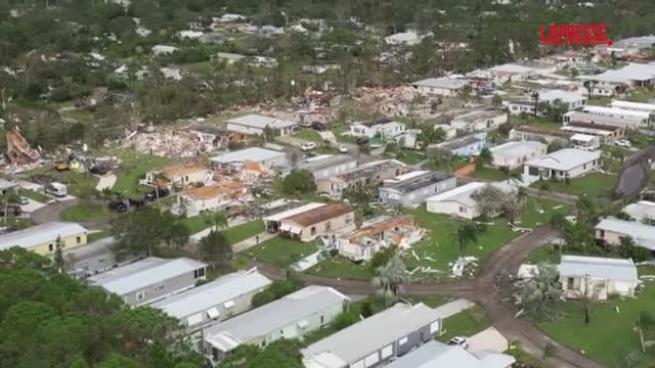 Uragano Milton, i danni ripresi dal drone a Port St. Lucie