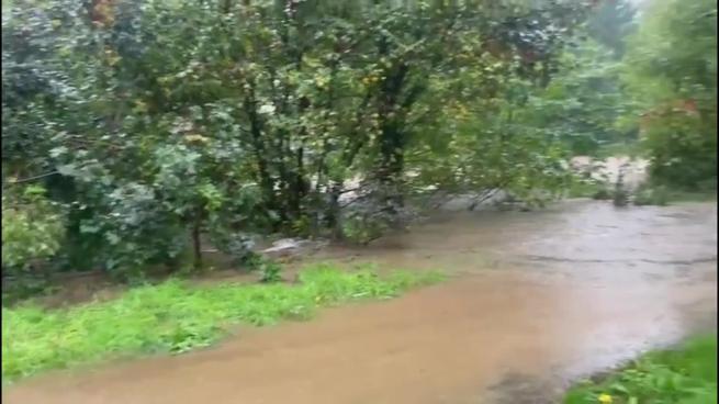 A Ferrania, in Liguria, esonda il fiume Bormida: l'acqua invade viale della Libertà