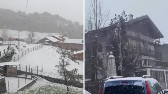 Ecco le prime fioccate di neve: paesaggi imbiancati in Val D’Aosta, Piemonte e Lombardia