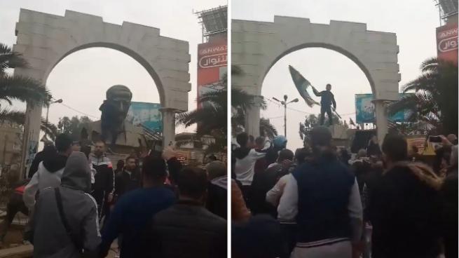 Abbattuta la statua di Hafez al-Assad, padr di Bashar, a Damasco: il video