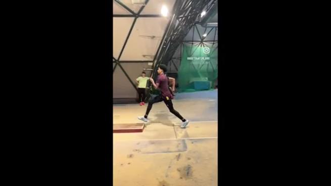 Mattia Furlani come Carl Lewis, ecco lo spettacolare salto (in allenamento) sulla pedana del lungo