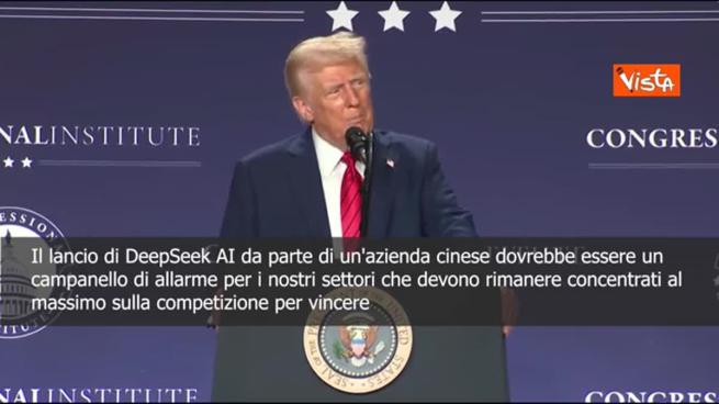 Trump: «Il lancio di DeepSeek AI da parte di un azienda cinese è un campanello di allarme»