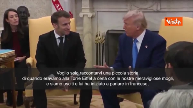 Trump e la storiella su Macron: «Quella volta che parlava francese senza interprete e poi mi ha fregato»