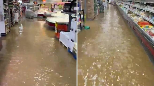 Il supermercato Esselunga di Milano Gessate è finito sott'acqua