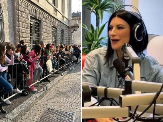 Laura Pausini a Bergamo, bagno di folla a Radio Number One