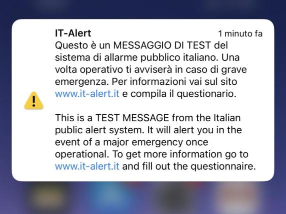 L'IT-Alert suona in Piemonte: un messaggio e cinque «bip» fermano tutti