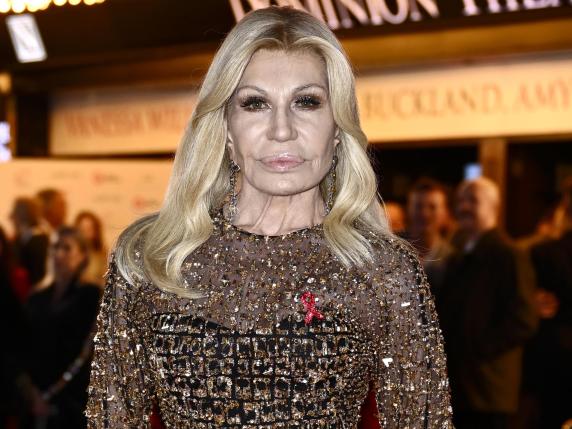 LONDON, ENGLAND - DECEMBER 01: Donatella Versace attends "The Devil Wears Prada: The Musical" World Premiere at the Dominion Theatre on December 01, 2024 in London, England. (Photo by Gareth Cattermole/Getty Images)