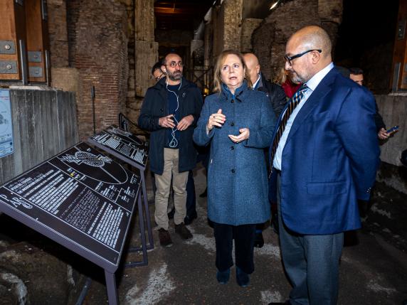 visita del ministro della cultura gennaro sangiuliano al colosseo