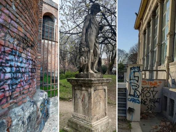 Milano, la mappa dei graffiti: frasi oscene sulla basilica di San Lorenzo e diluvio di vernice sulla palazzina Liberty