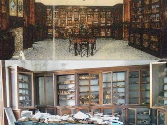 Educandati a Napoli, lo scempio della biblioteca saccheggiata