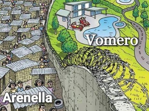 Un «muro» separa i due quartieri cugini, Vomero e Arenella