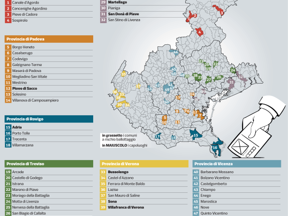 Elezioni in 49 Comuni al voto e le grandi sfide di Treviso e