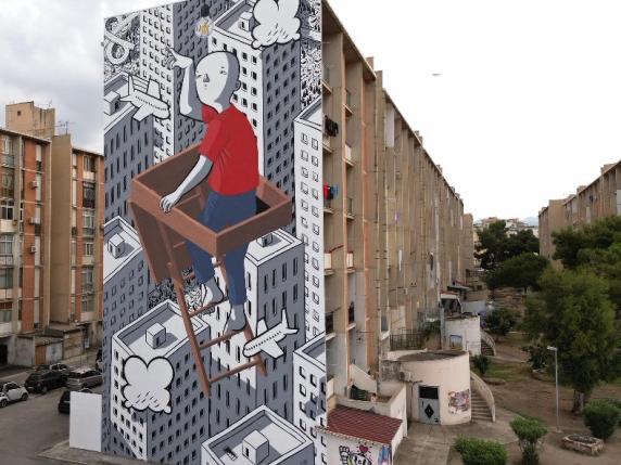 Palermo, nuovo murale allo Sperone: è l’ottava opera di street art nel quartiere