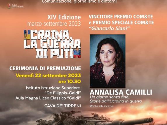 Premio Com&Te, vince il libro di Annalisa Camilli sulla guerra in Ucraina