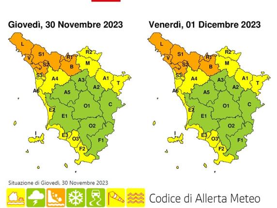 Allerta Meteo Toscana, Codice Arancione Per Il 1° Dicembre: Scuole ...