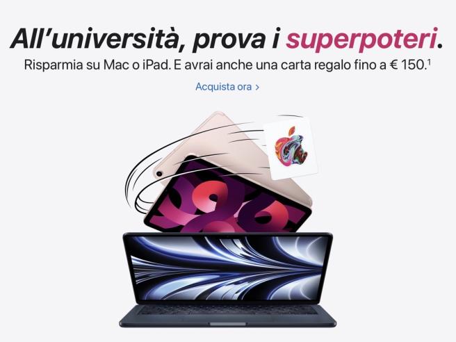 Back to School Apple: le offerte dedicate a studenti e insegnati per  l'acquisto di Mac e iPad