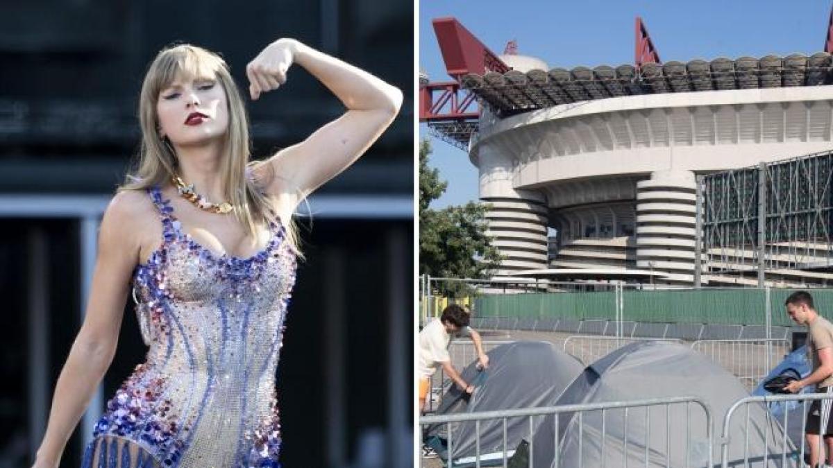 Em uma tenda no San Siro à espera de um show de Taylor Swift: é assim que os fãs tentam evitar a fila.  Confcommercio: 180 milhões de indústrias relacionadas a Milão