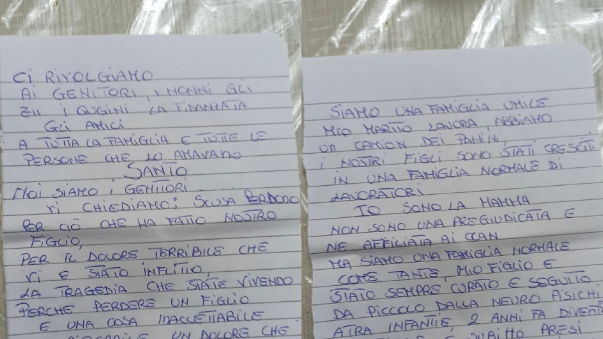 Lettera Dei Genitori Agli Sposi Santo Romano, la lettera dei genitori del 17enne omicida: «Chiediamo