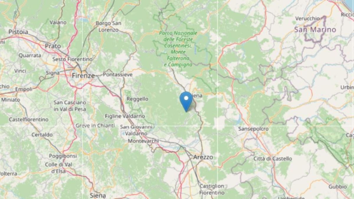 Terremoto in provincia di Arezzo scossa di magnitudo 2.3 a Talla