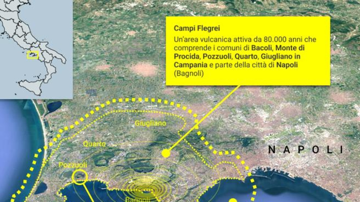 Ecco la mappa del supervulcano che minaccia la città di Napoli Ecco la mappa del supervulcano che minaccia la città di Napoli