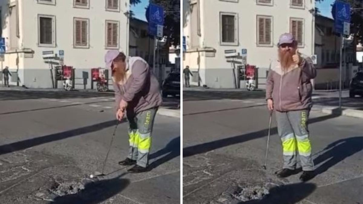 Buche a Firenze? Lo storico benzinaio di piazza Alberti ci gioca a golf |  Corriere.it