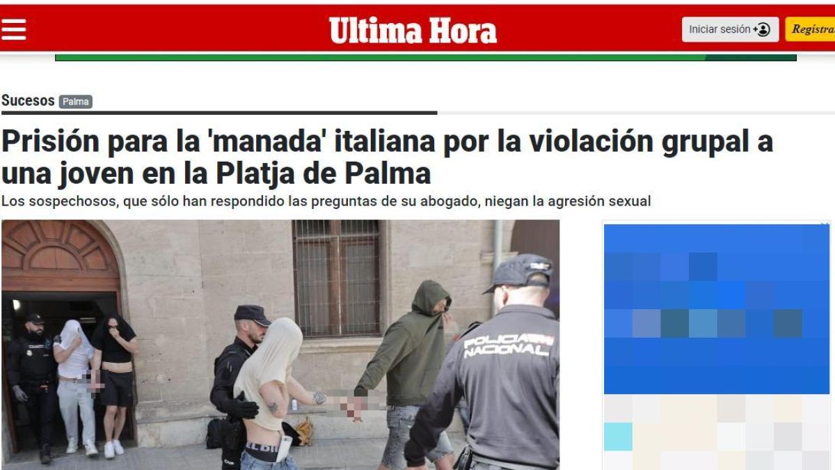 Mallorca: 4 turistas italianos detenidos acusados ​​de violación en grupo