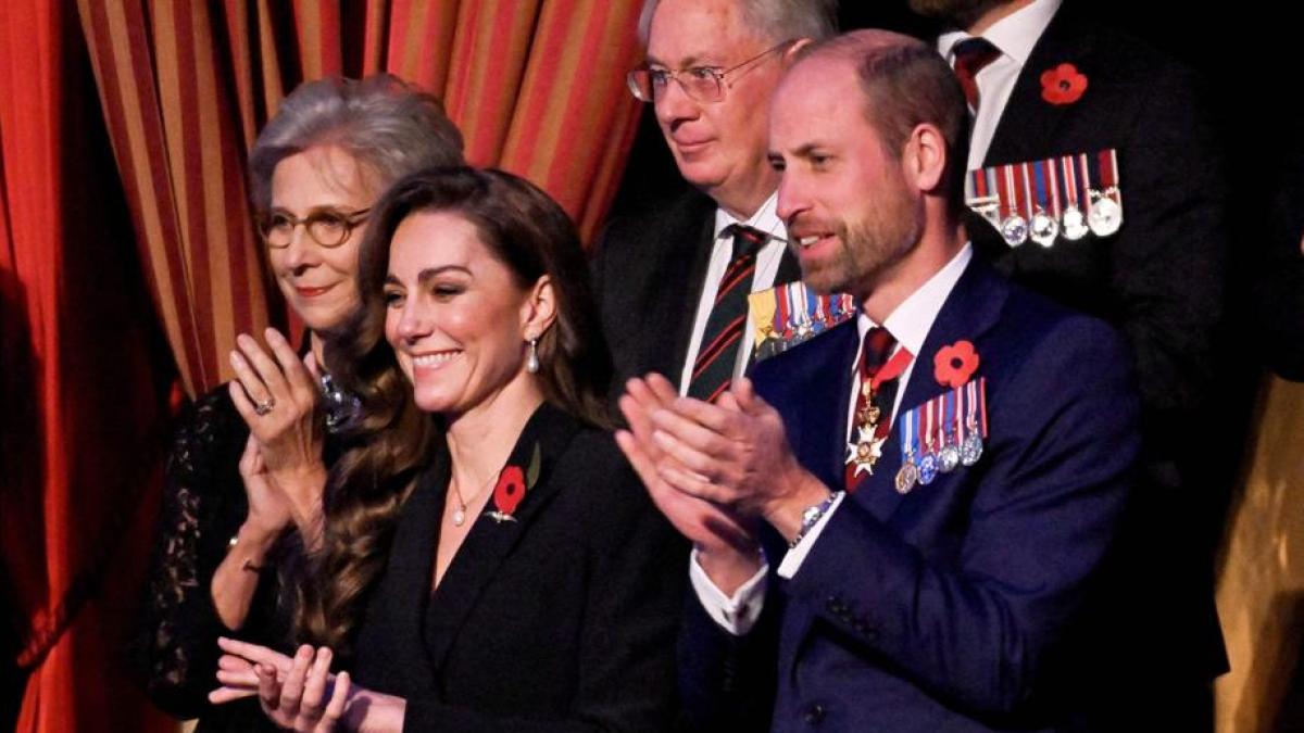 Kate returns to public at the Royal Albert Hall in London. With all the Windsors, but Queen Camilla is missing