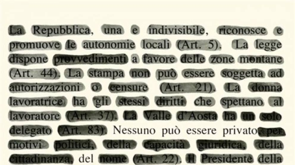 Emilio Isgrò e le sue cancellature: «Se mi chiama Trump gli cancello i dazi»