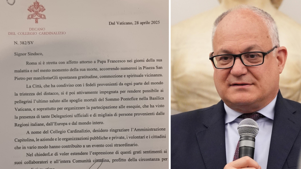 Lettera del cardinale Re al sindaco di Roma: «La Città si è attivamente impegnata per rendere possibile l'ultimo saluto al Papa»