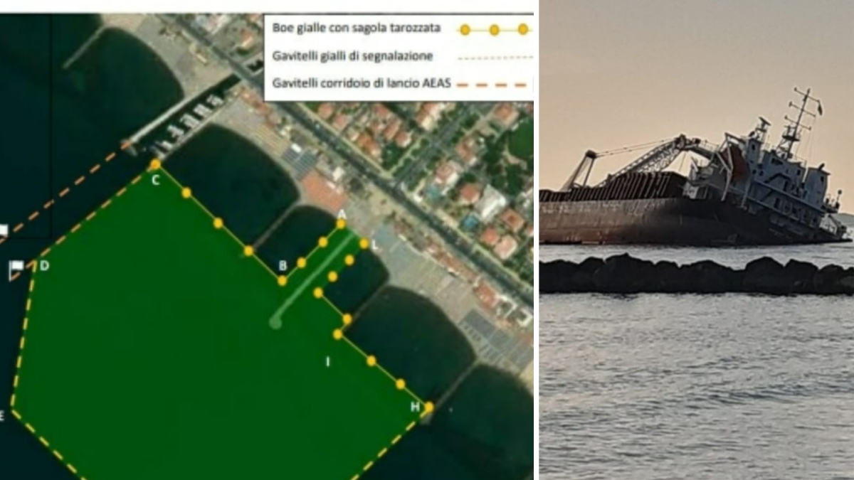 Marina di Massa, partiti i lavori per la rimozione della Guang Rong. Il prefetto: entro Natale porteremo via il carico