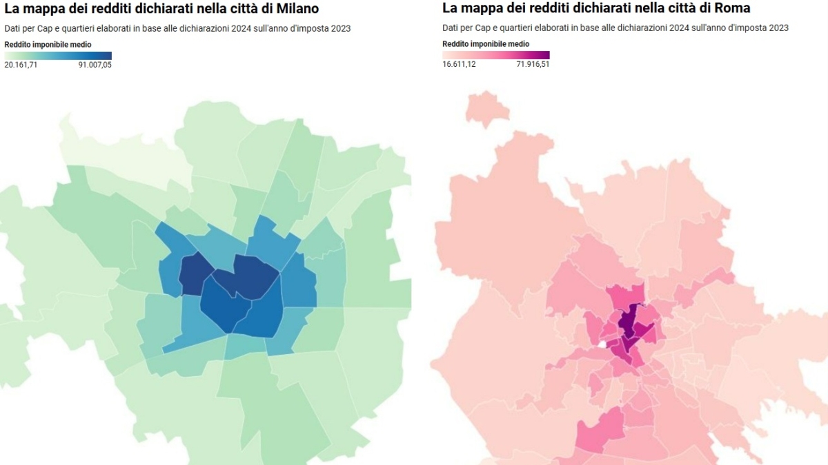 Quali sono i quartieri più ricchi d’Italia? La mappa interattiva dei redditi delle città, da Milano a Bari