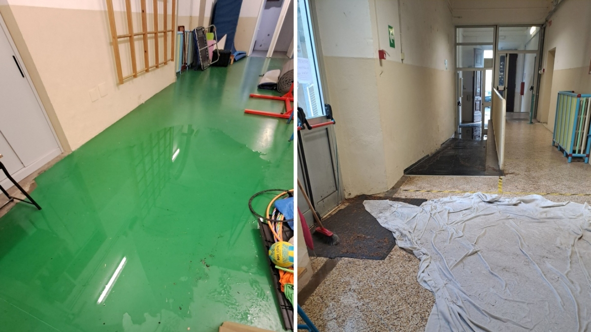 Firenze, la grata di scolo non riceve più acqua: allagata la palestra della scuola elementare Cairoli