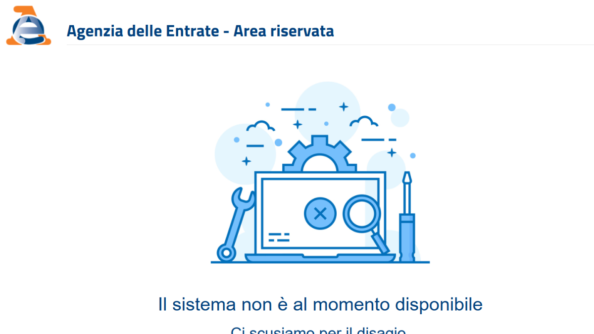 Malfunzionamenti al sito dell'Agenzia delle Entrate: lenta ripresa dopo una mattinata di down al portale