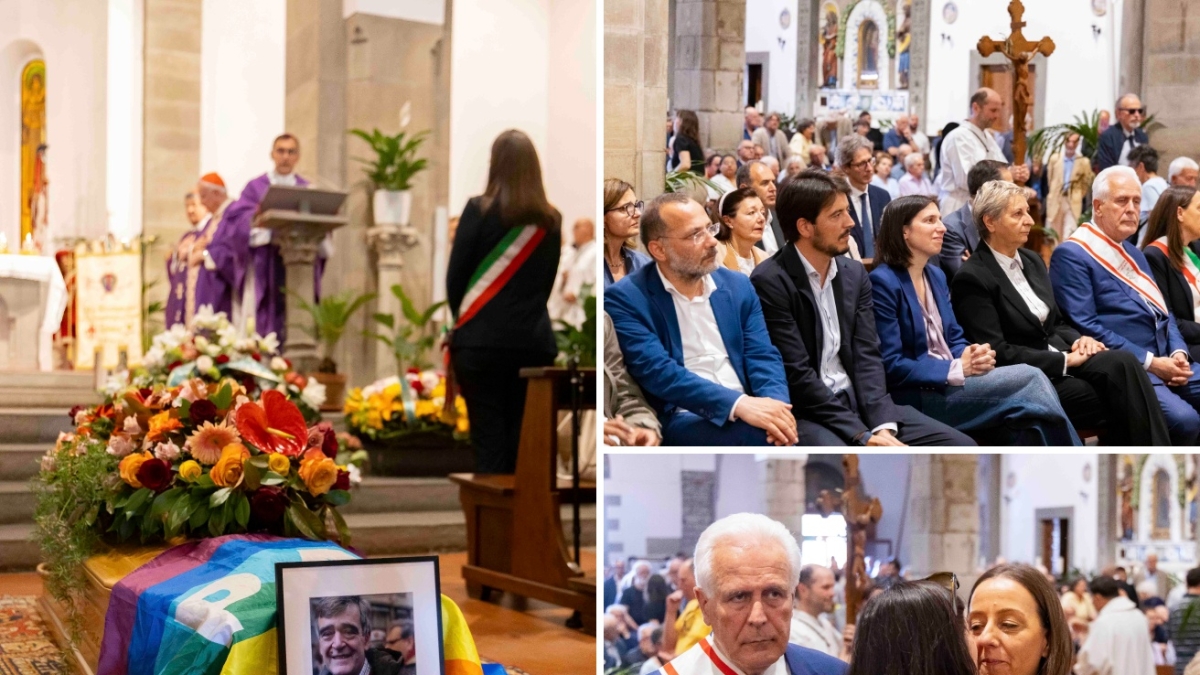 Schlein, Renzi e la bandiera arcobaleno: l'abbraccio di Firenze ai funerali di Mario Primicerio