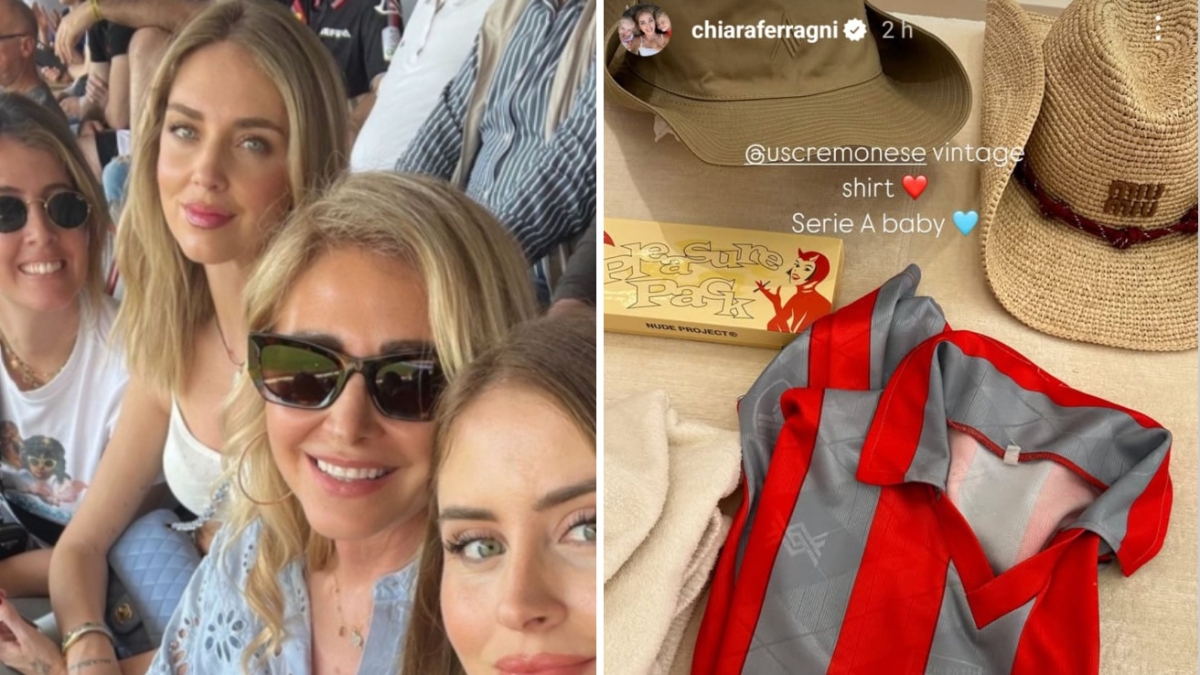 Chiara Ferragni festeggia la promozione della «sua» Cremonese: «Serie A baby». E sfodera la maglia vintage
