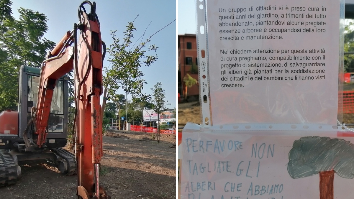 Roma, scontro residenti-ditta sul restyling del giardino di piazza di Priscilla: «Non tagliate i nostri alberi» «Pianteremo rose bellissime»