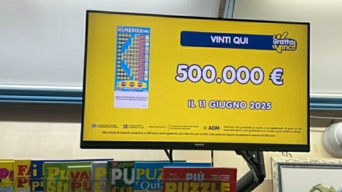 Lucca, gioca un Gratta e vinci da 20 euro, ne vince 500 mila