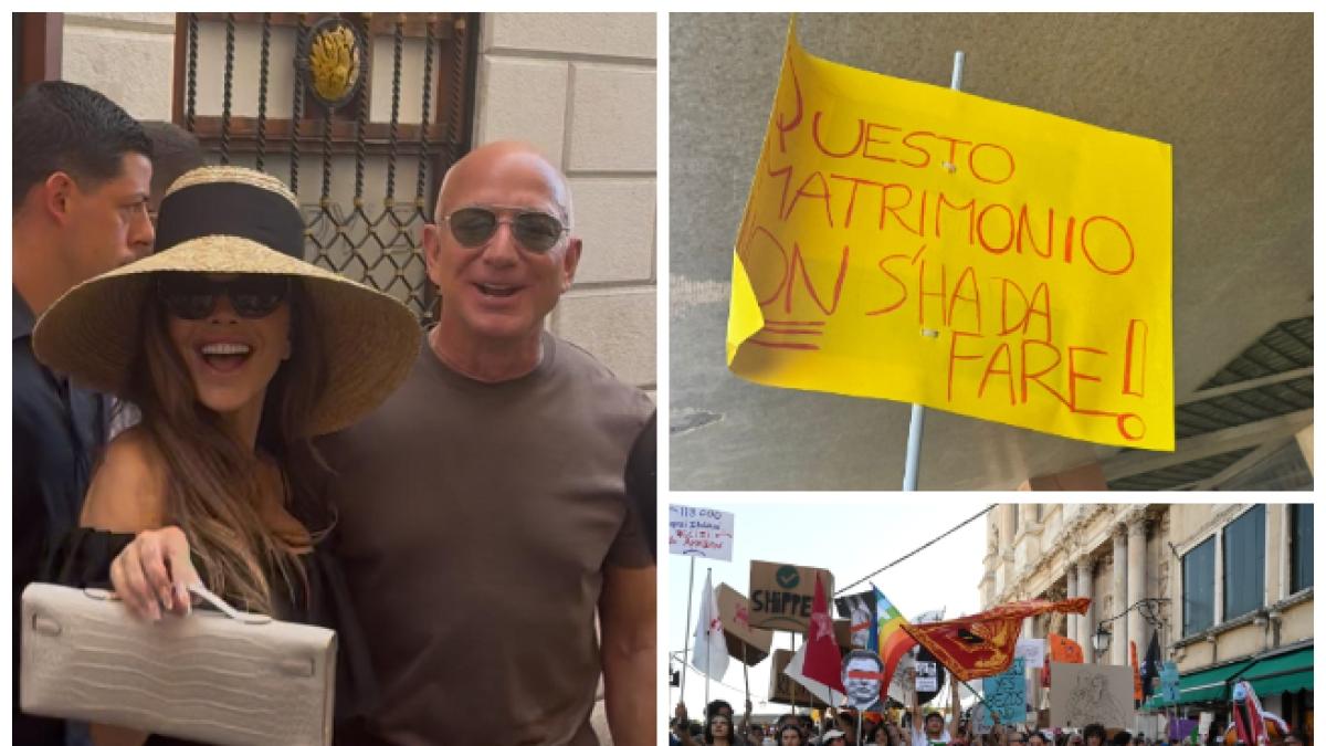 Bezos Sanchez, terzo giorno di festa: il bacio sul Canal Grande e il gran ballo all Bezos Sanchez, terzo giorno di festa: il bacio sul Canal Grande e il gran ballo all