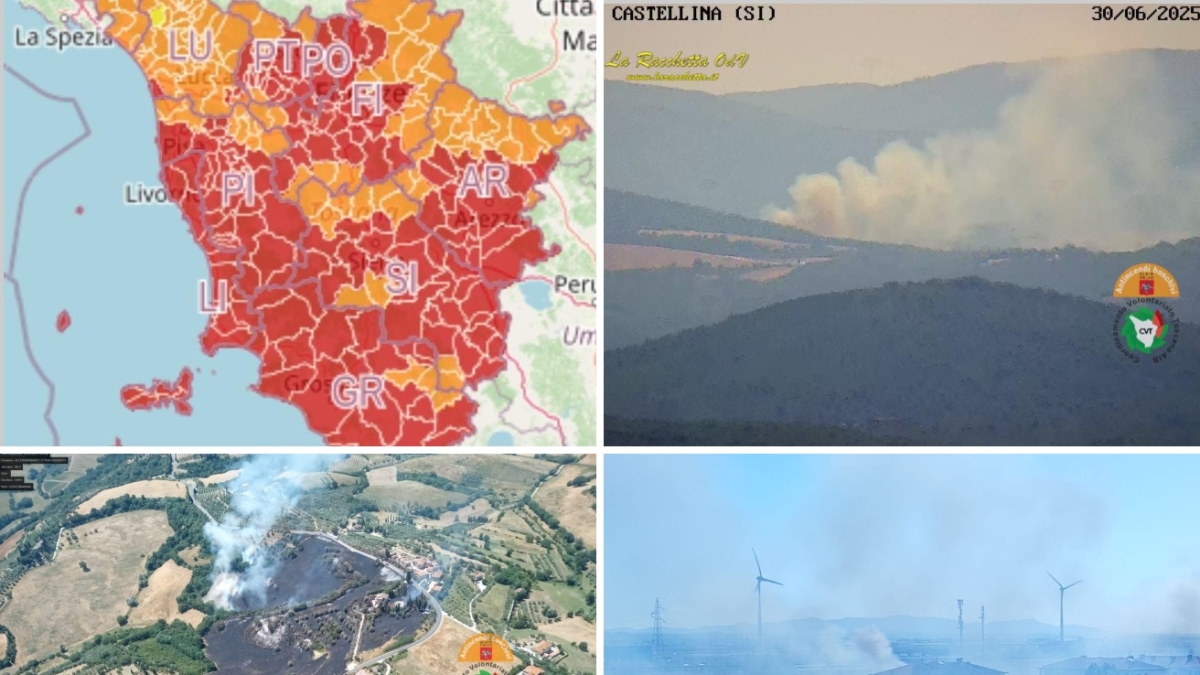 Raffica di incendi, colpite 7 zone della Toscana: dal Senese alla Valdichiana, in Maremma e nel Pisano