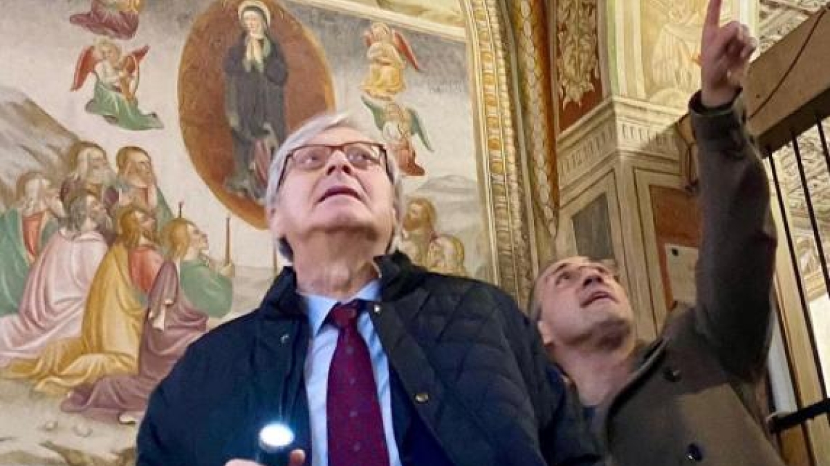 Caravaggio, la voce di Vittorio Sgarbi presenta il libro sul restauro della chiesa di San Bernardino