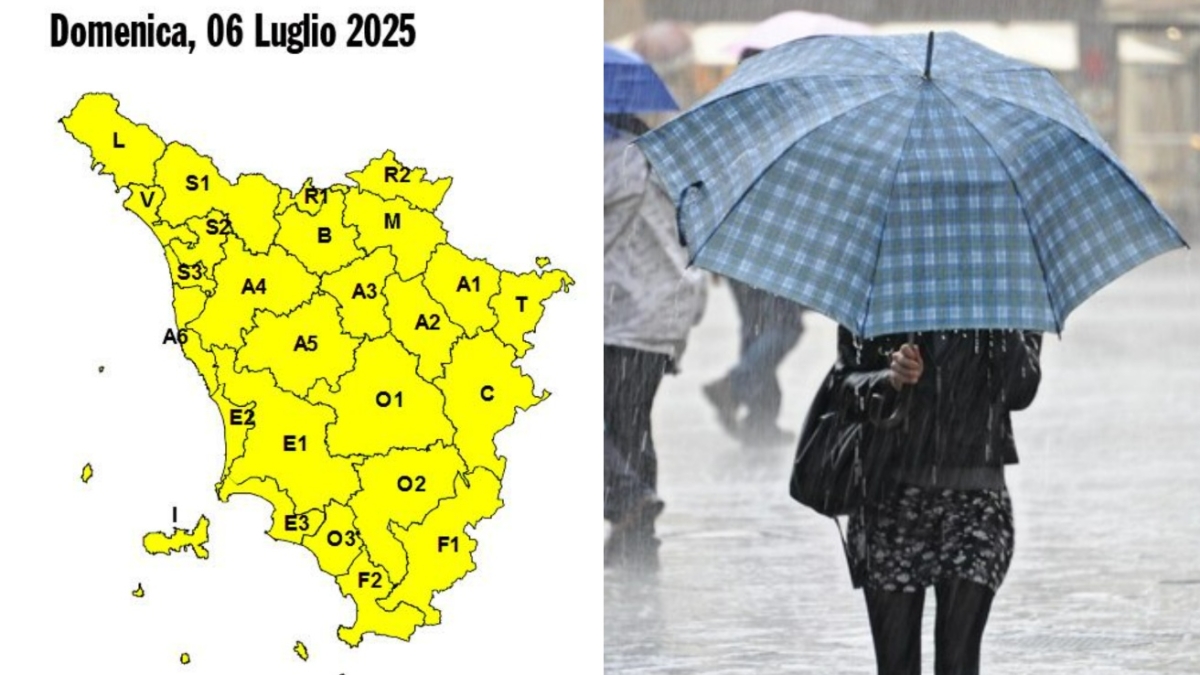Maltempo in Toscana e a Firenze, allerta gialla per domenica: attesi forti temporali