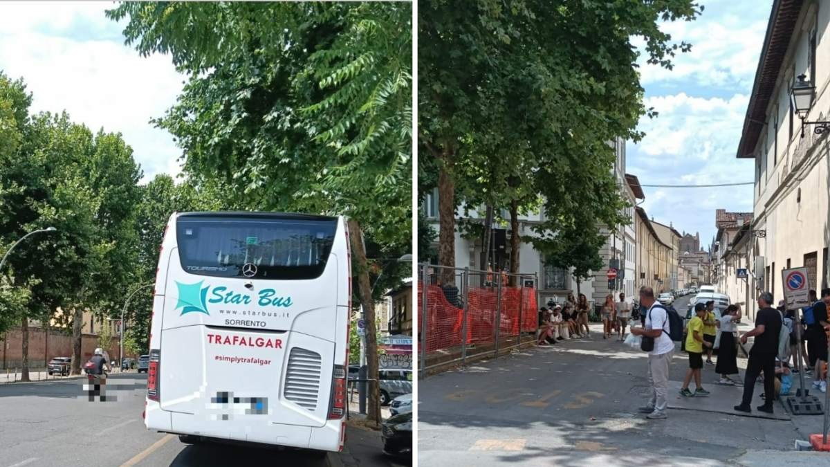 Bus turisti a Firenze, un altro «furbetto» del parcheggio che non va alle Cascine: la comitiva attende sul viale