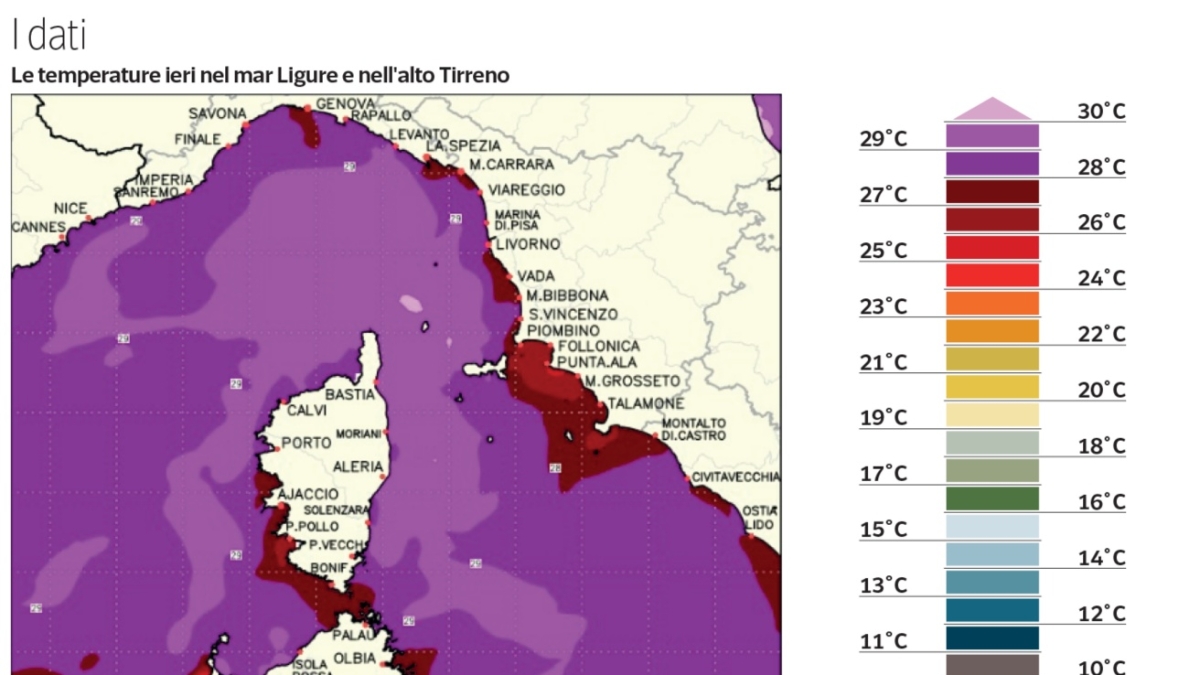 Toscana, mare bollente e temperature record già a inizio estate: «Siamo a 2-3 gradi sopra la media»