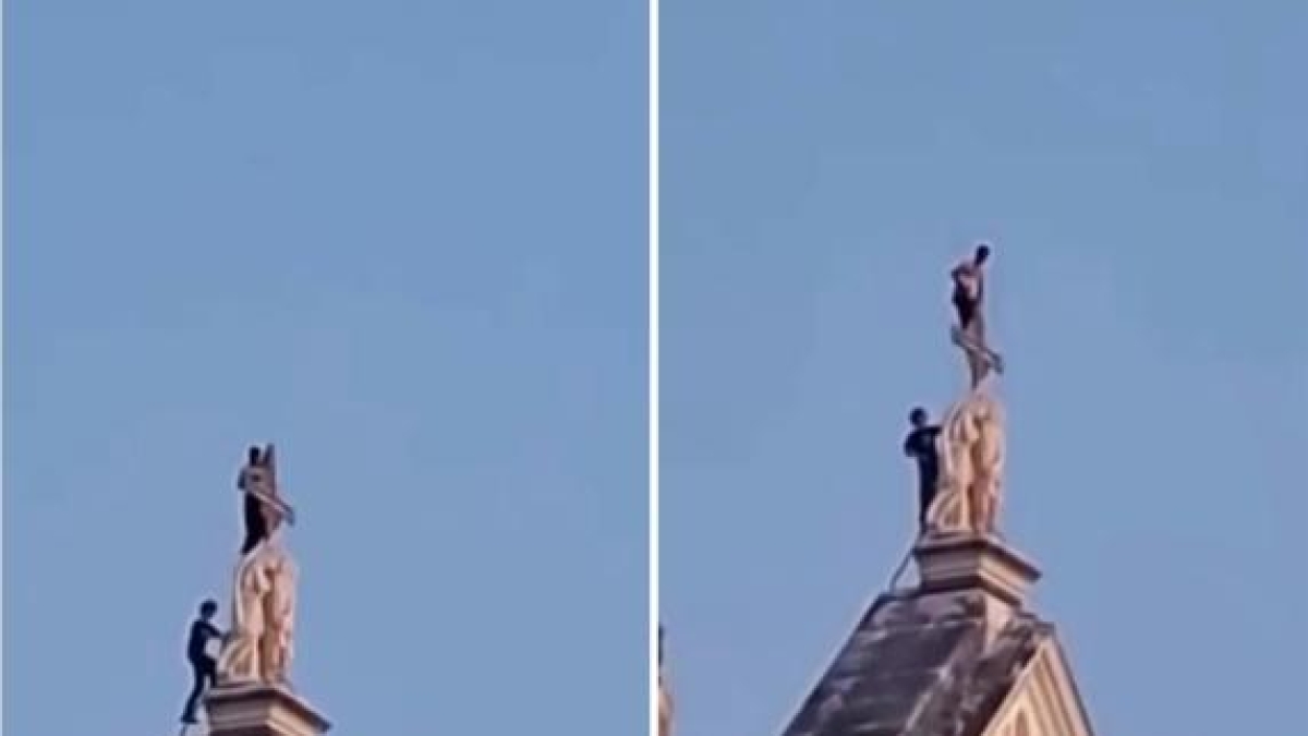 Firenze, si arrampicano sulla facciata di Santa Croce: nessun danno alla basilica