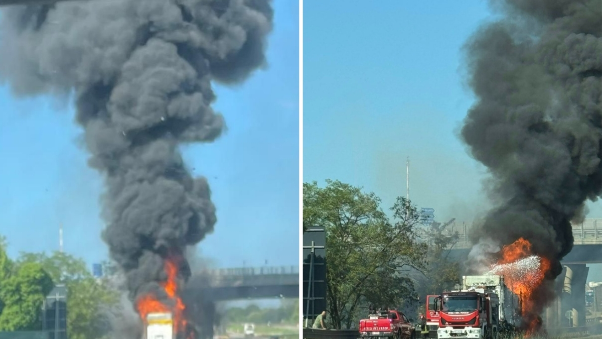 Incendio sulla Fi-Pi-Li a Livorno, camion distrutto dalle fiamme: disagi e code