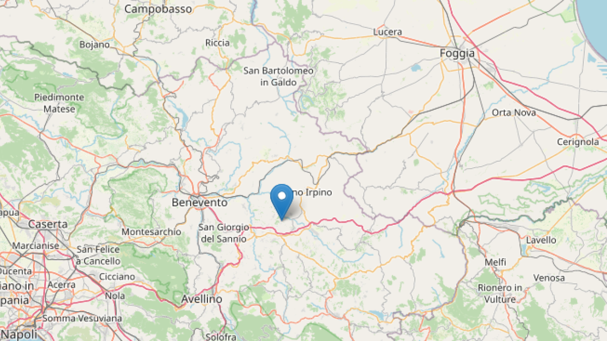 Terremoto di magnitudo 3.5 tra Avellino e Benevento