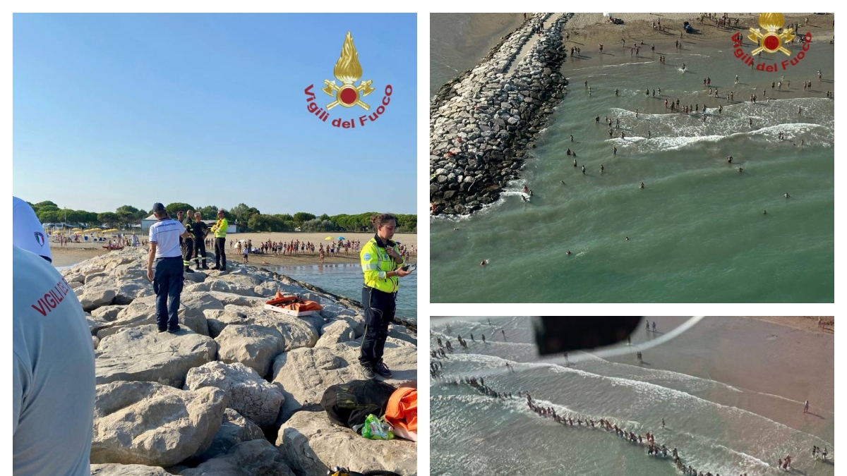 bambino di 6 anni disperso in spiaggia nel veneziano i turisti formano catena umana per scandagliare il mare