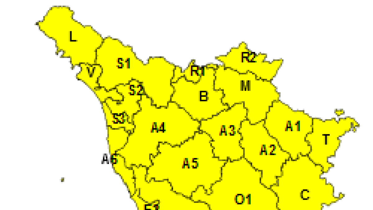 Maltempo in Toscana, allerta gialla per temporali prorogata fino al 20 agosto in tutta la regione